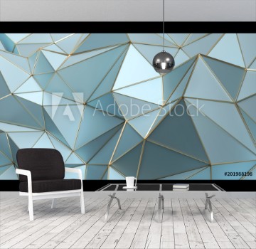 Bild på Abstract 3d rendering of triangulated surface Modern background Futuristic polygonal shape Low poly minimalistic design for poster cover branding banner placard